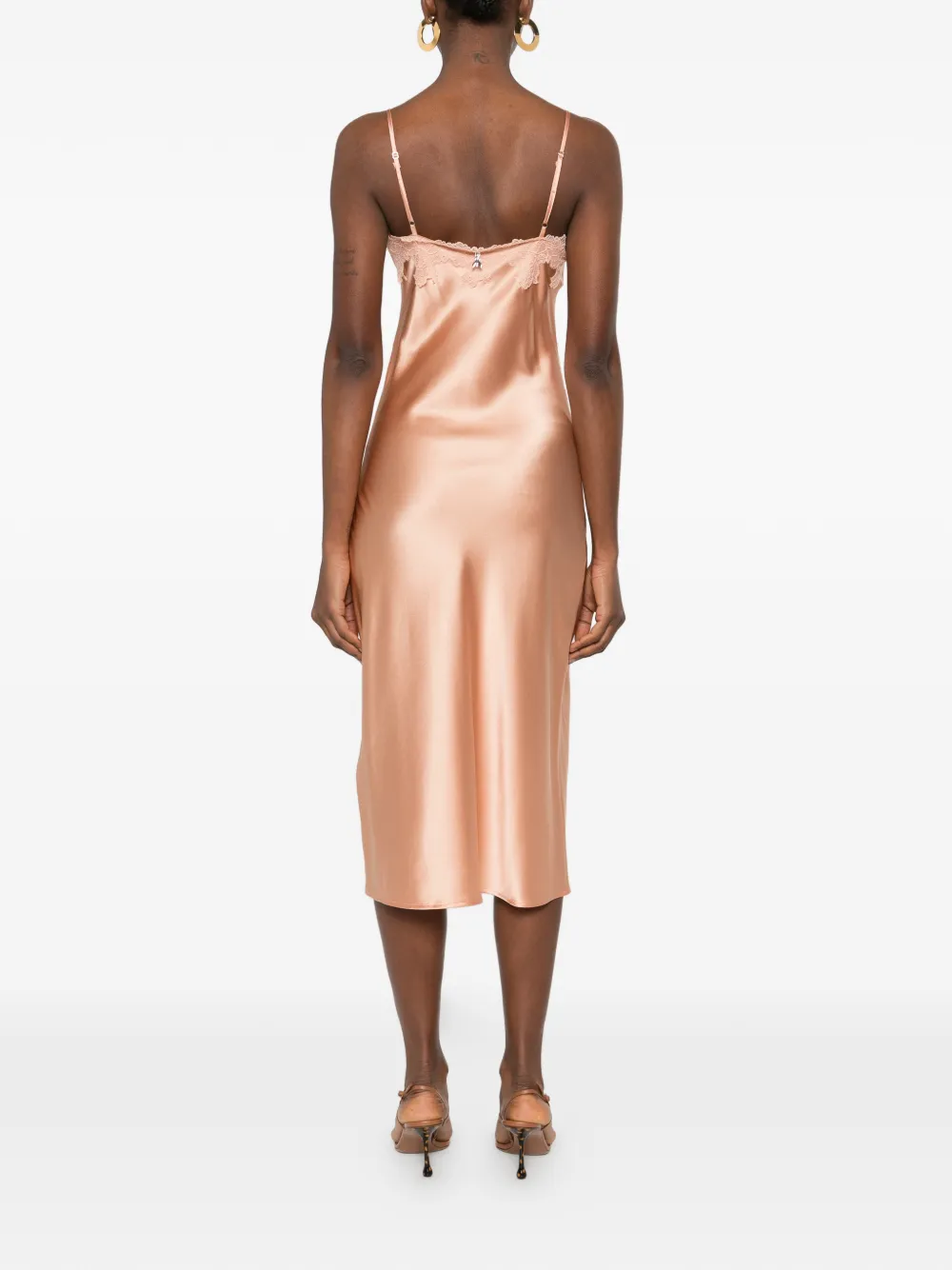 Lace Satin Midi Dress
