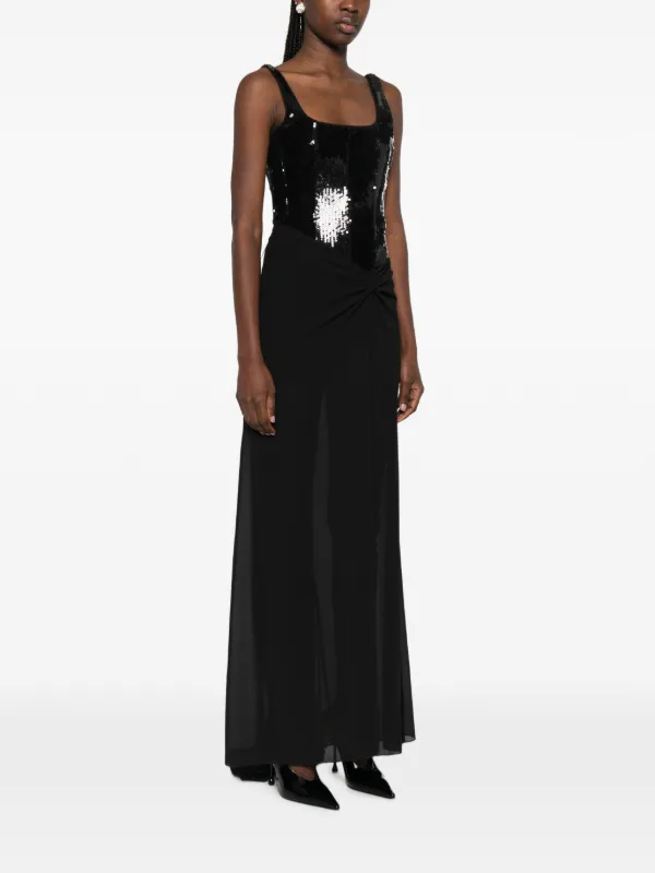 Patrizia Pepe sequin-bustier Maxi Dress | Black | FARFETCH JO