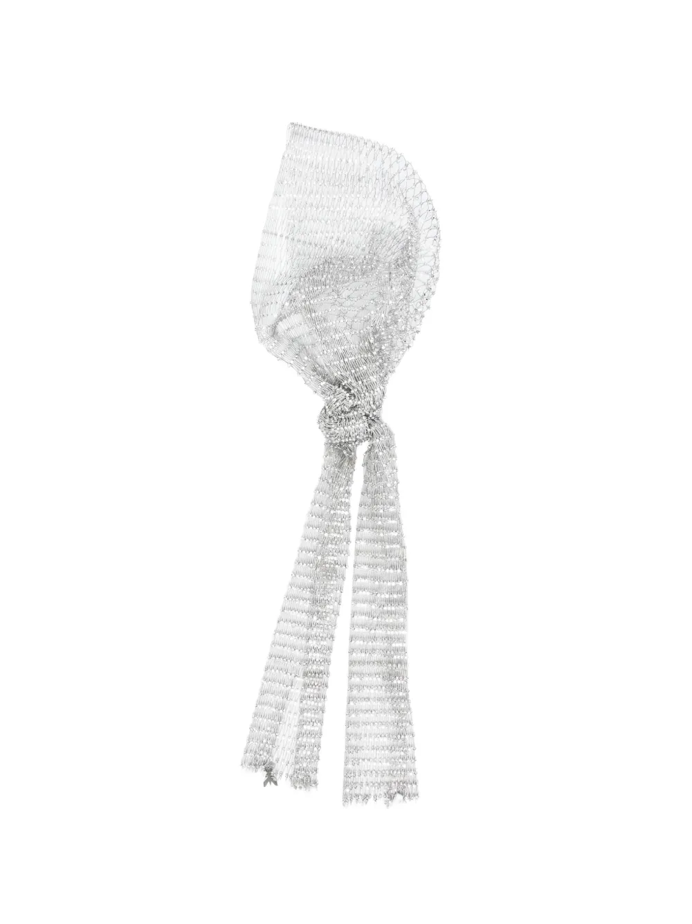 Patrizia Pepe jewelled mesh headdress - Argento