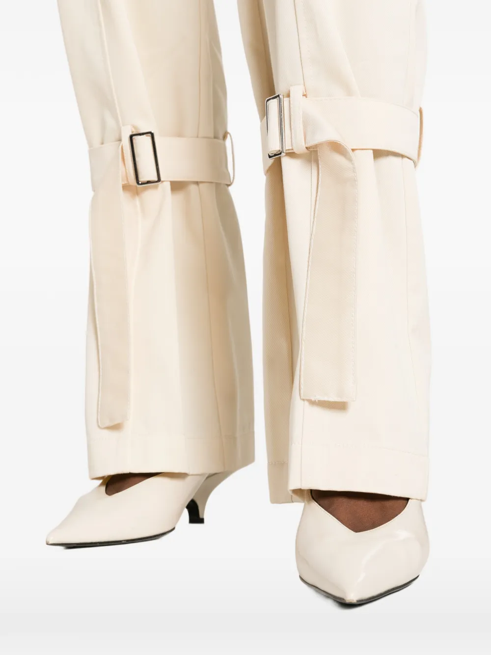Patrizia Pepe Katoenen broek met band Beige