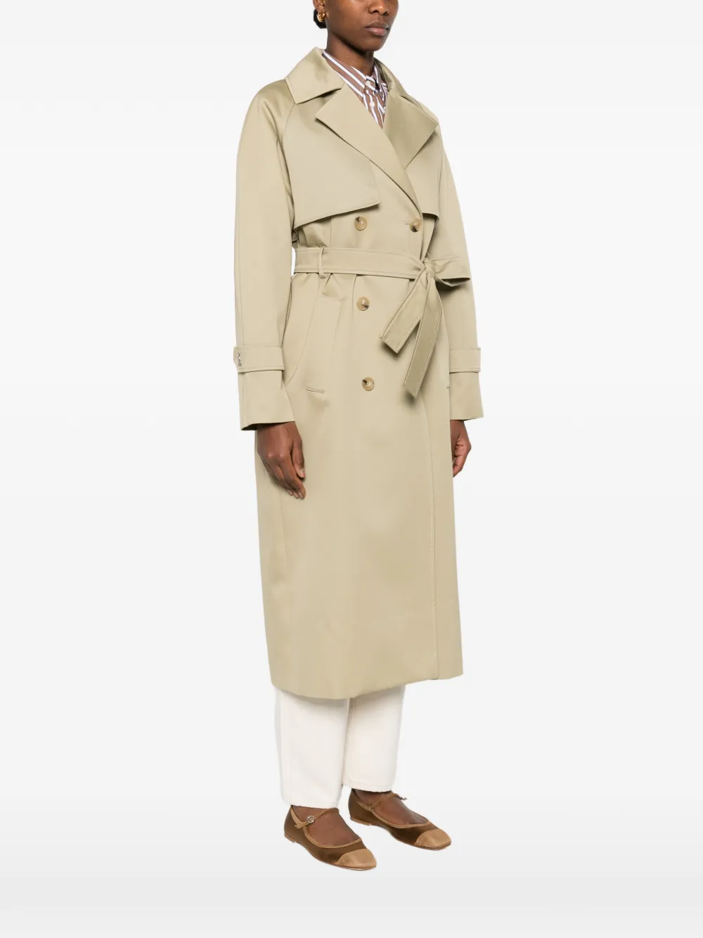 Patrizia Pepe Trenchcoat met verborgen sluiting Beige