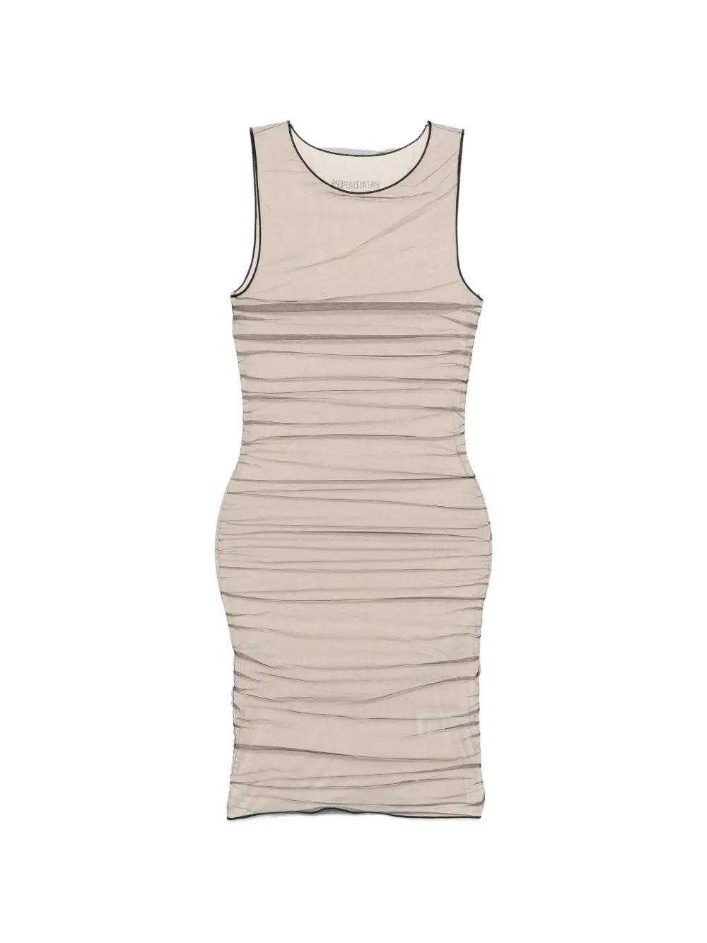 Patrizia Pepe tulle fitted mini dress - Toni neutri