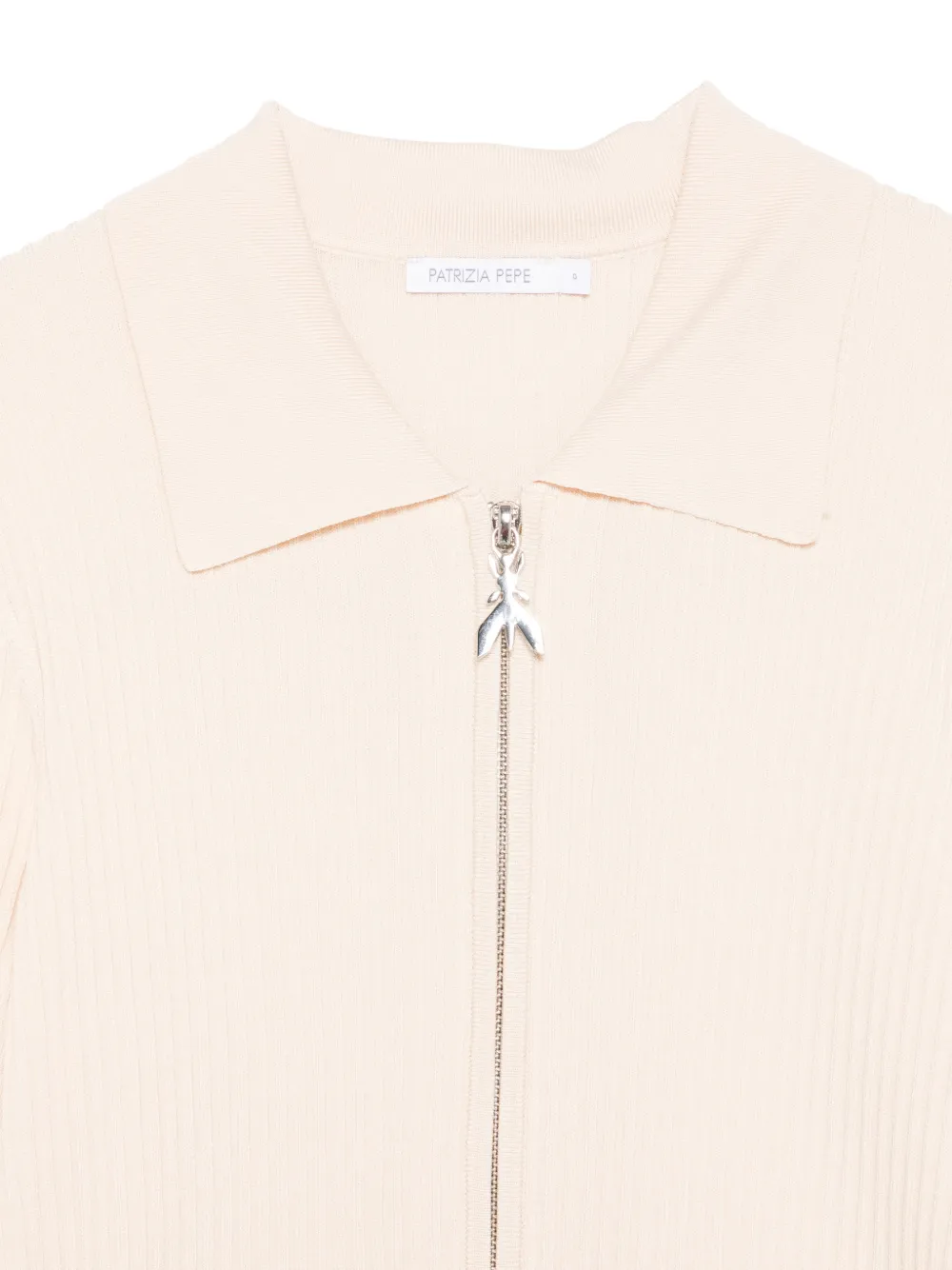 Patrizia Pepe Geribbeld poloshirt Beige