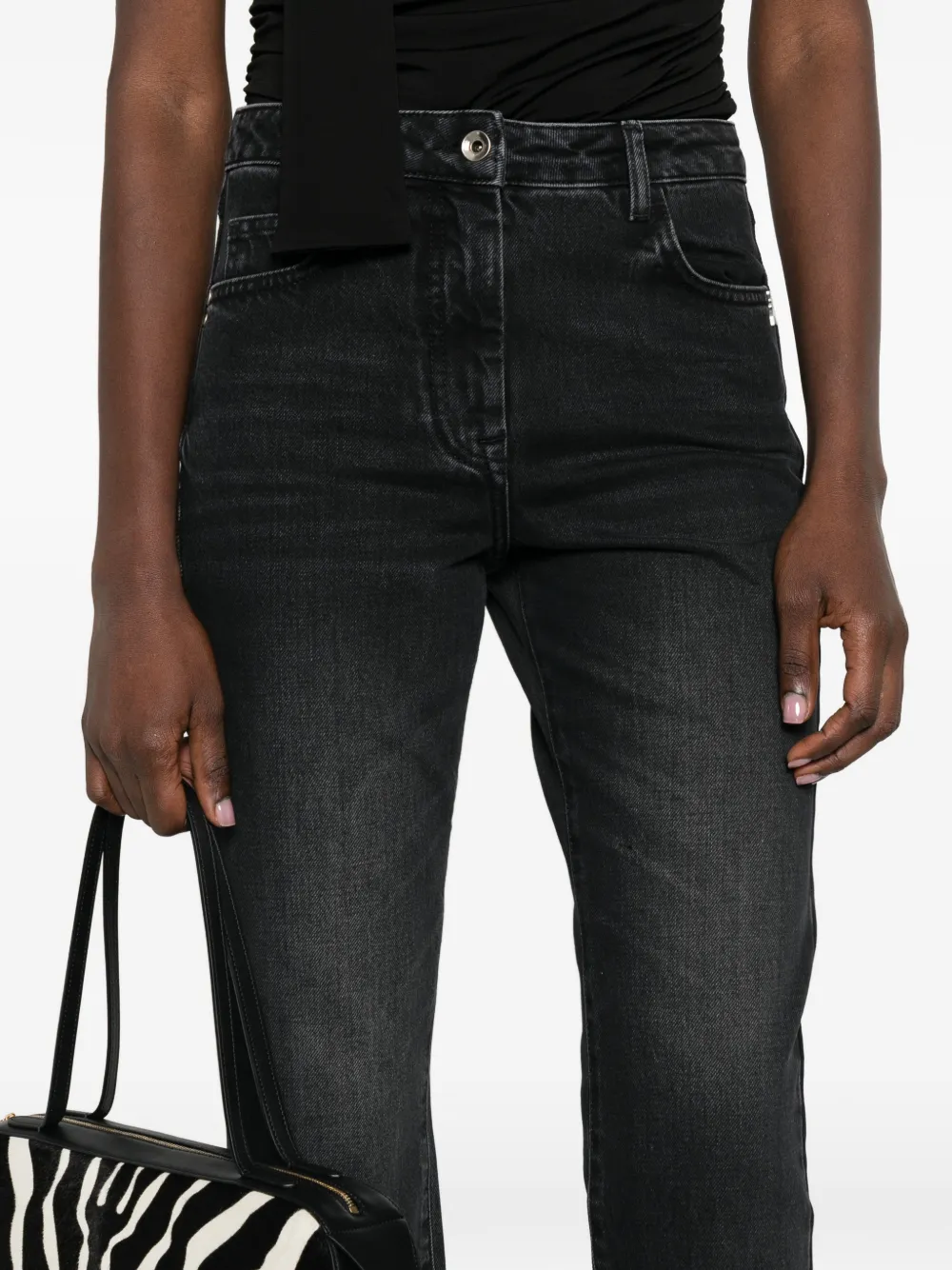 Patrizia Pepe Jeans met franje Zwart