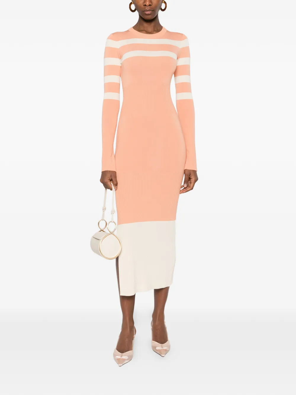 Patrizia Pepe Striped two-tone Knit Dress | Orange | FARFETCH