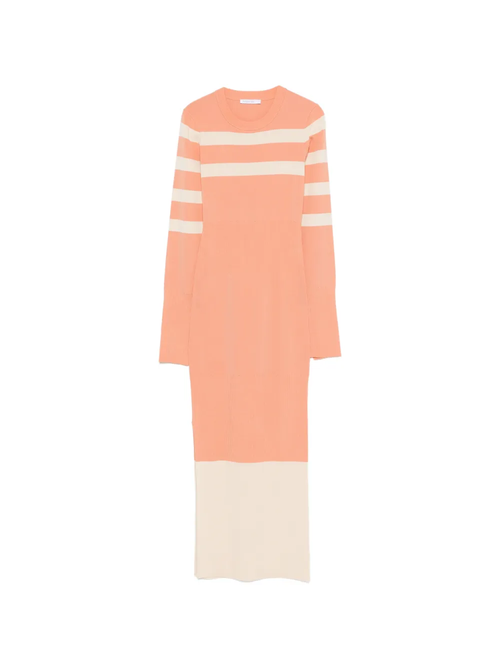 Patrizia Pepe striped two-tone knit dress - Arancione