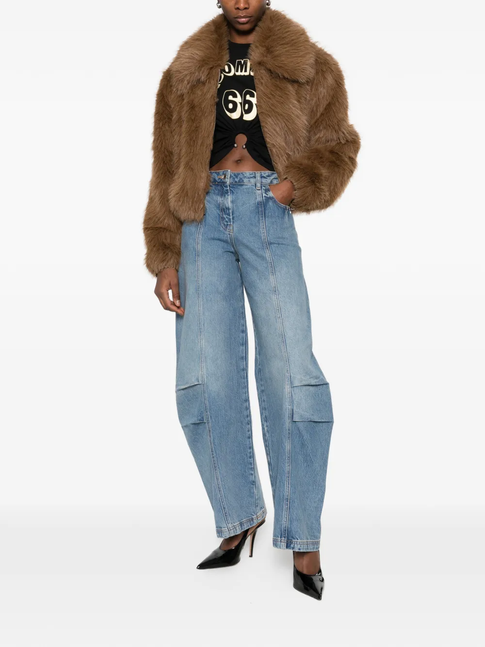 Patrizia Pepe Brede jeans Blauw
