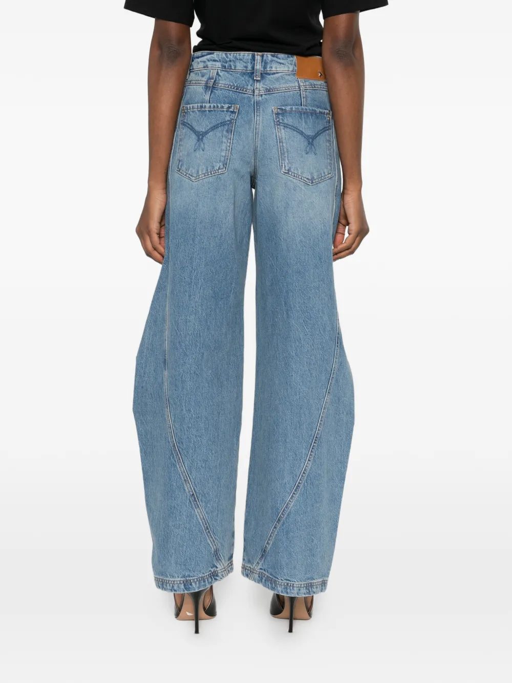 Patrizia Pepe Brede jeans Blauw