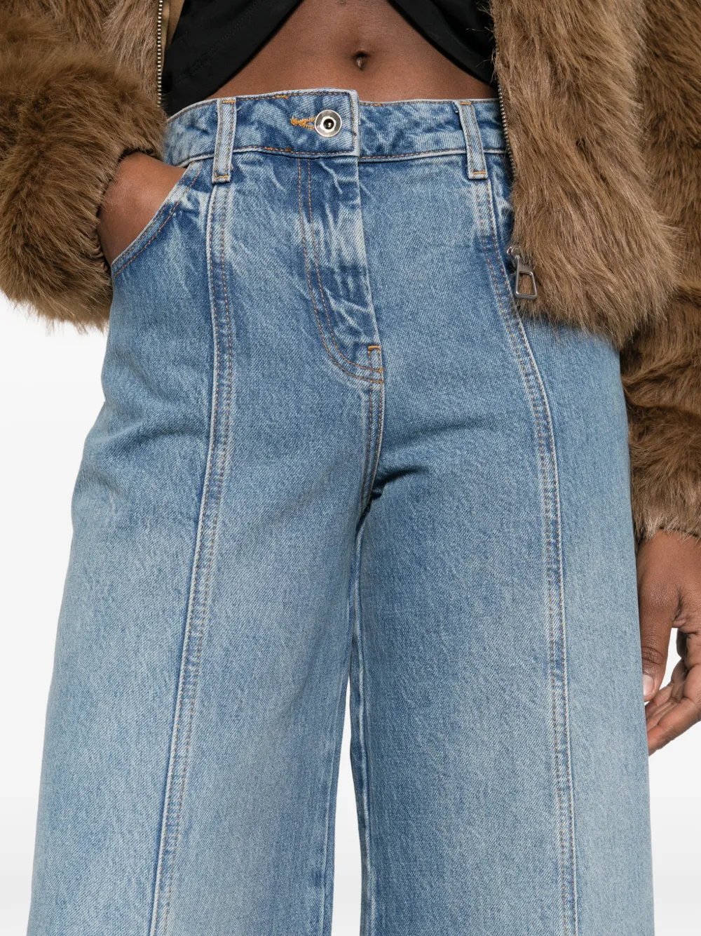 Patrizia Pepe Brede jeans Blauw