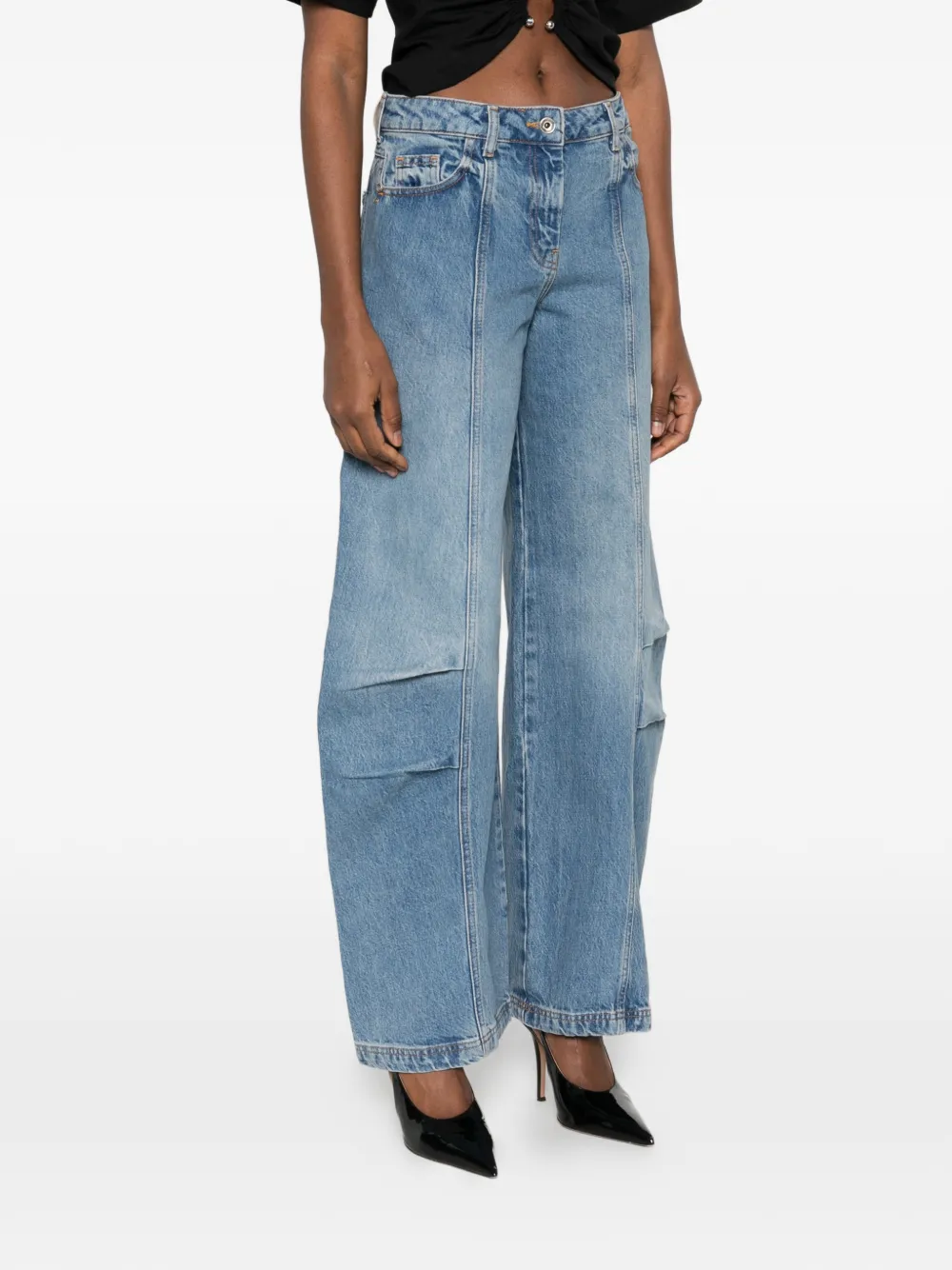 Patrizia Pepe Brede jeans Blauw
