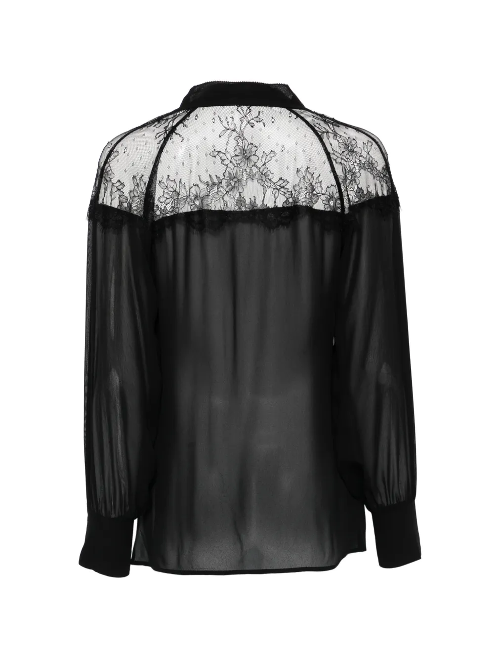 Patrizia Pepe Shirt met kanten detail Zwart