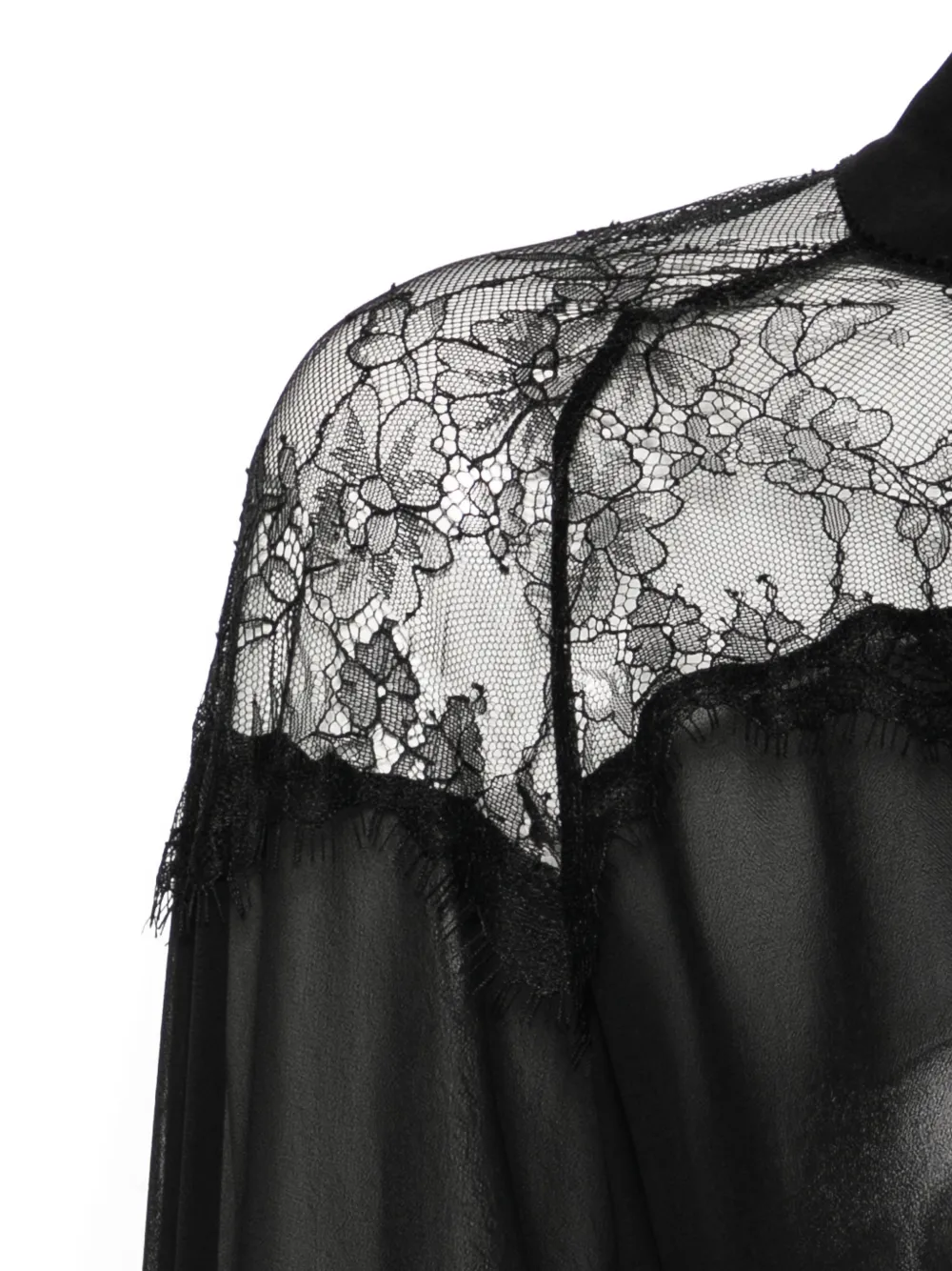 Patrizia Pepe Shirt met kanten detail Zwart