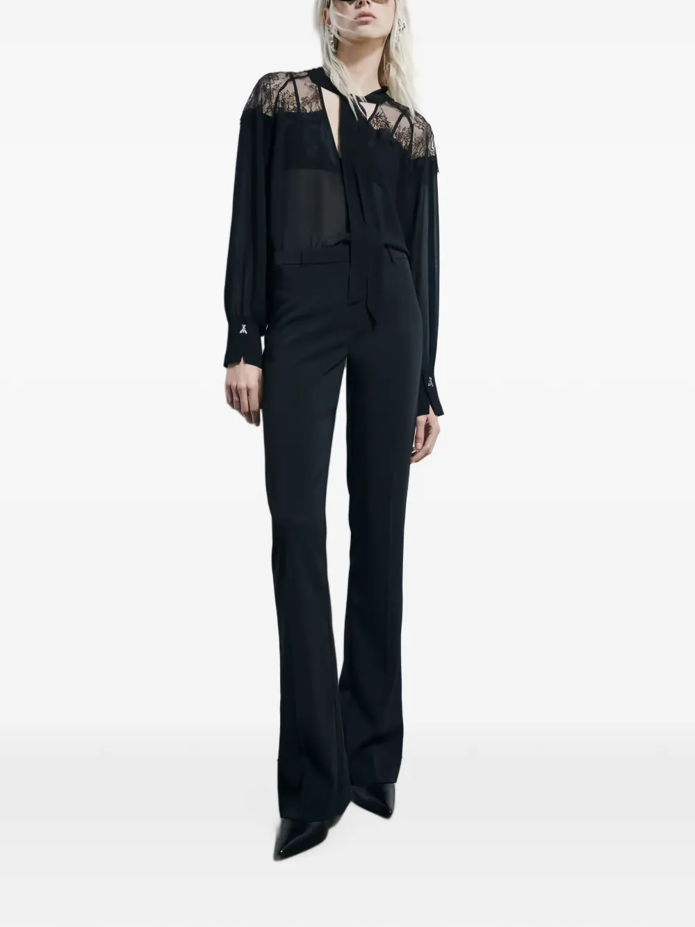 Patrizia Pepe Shirt met kanten detail Zwart
