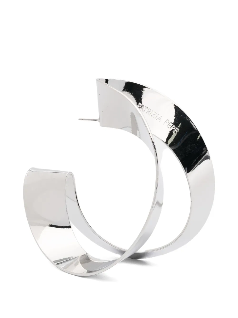Patrizia Pepe logo-engraved earrings - Argento