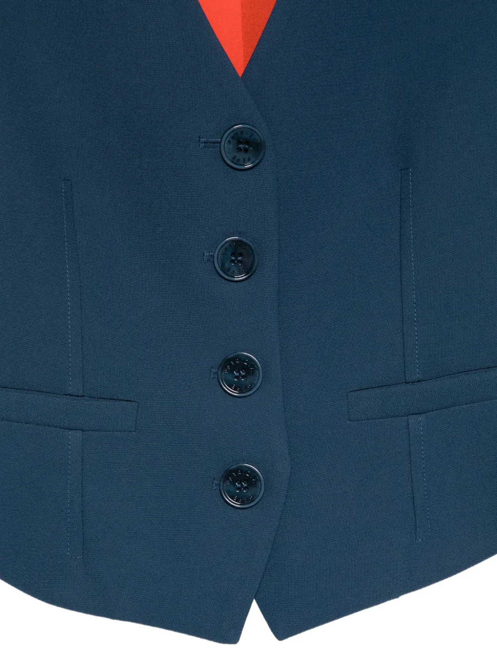 Patrizia Pepe Gilet met knopen en V-hals Blauw