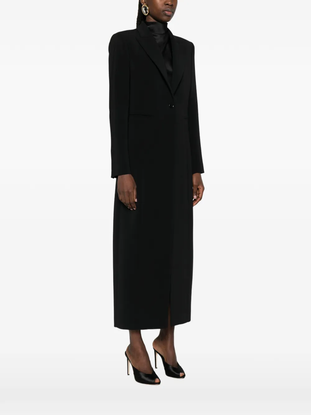  Patrizia Pepe Single-breasted Long Coat - Black 