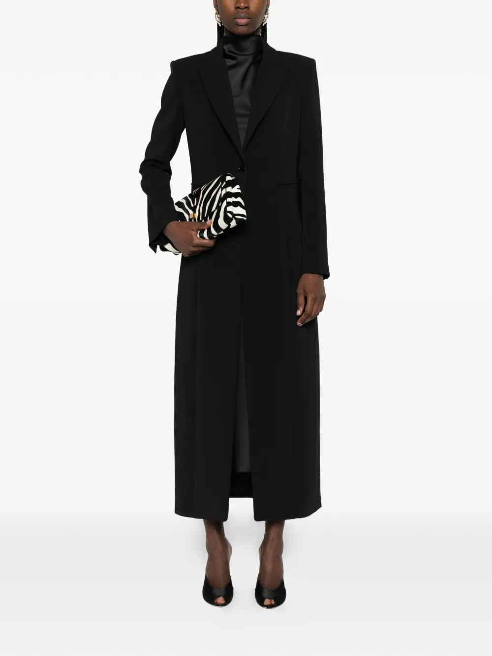  Patrizia Pepe Single-breasted Long Coat - Black 