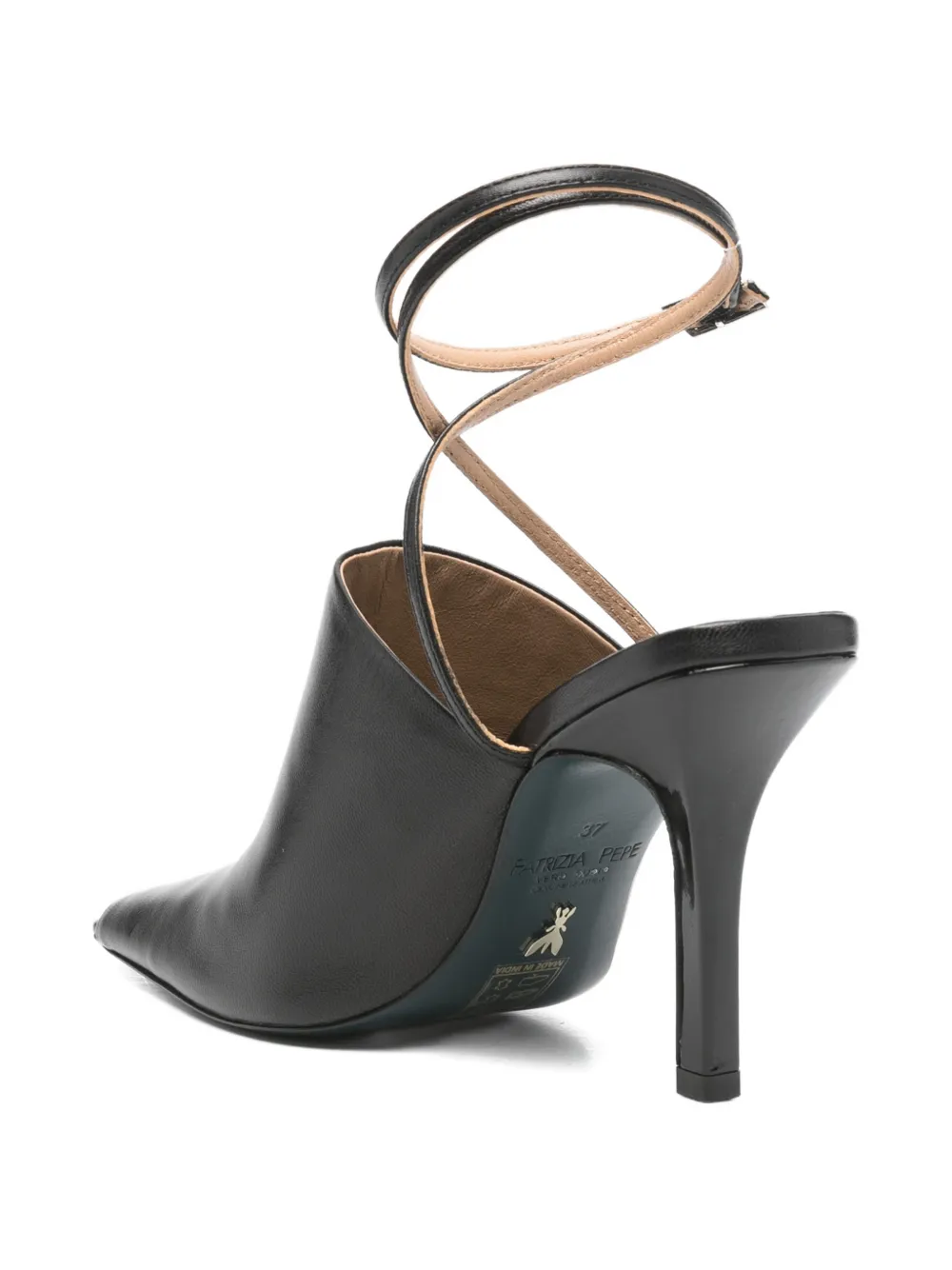 Patrizia Pepe square-toe sandals Zwart