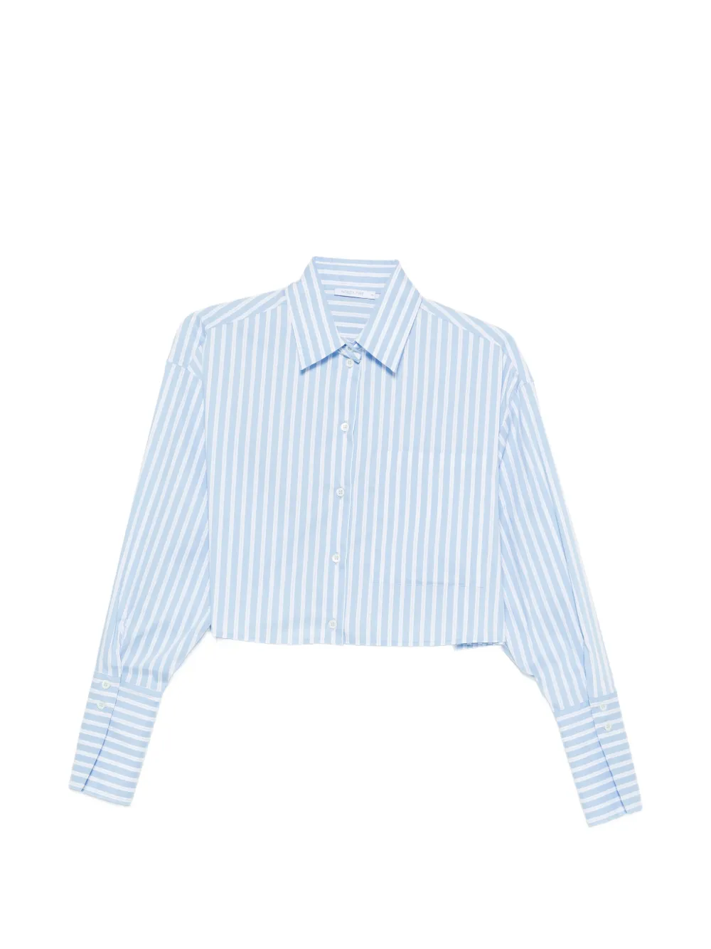 Patrizia Pepe striped cropped shirt - Blu