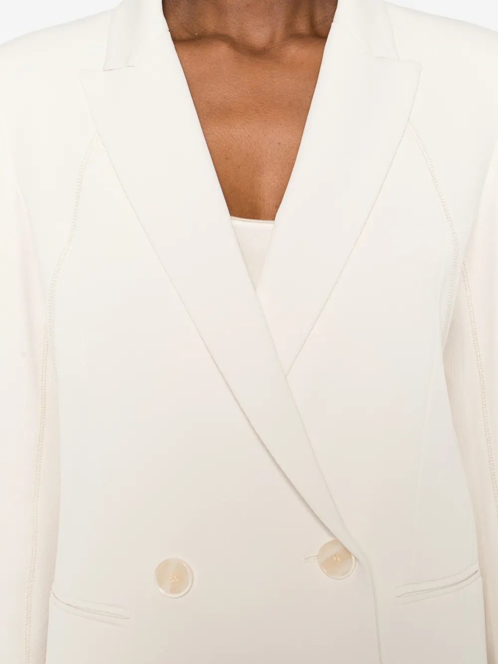 Patrizia Pepe Blazer met dubbele rij knopen Beige