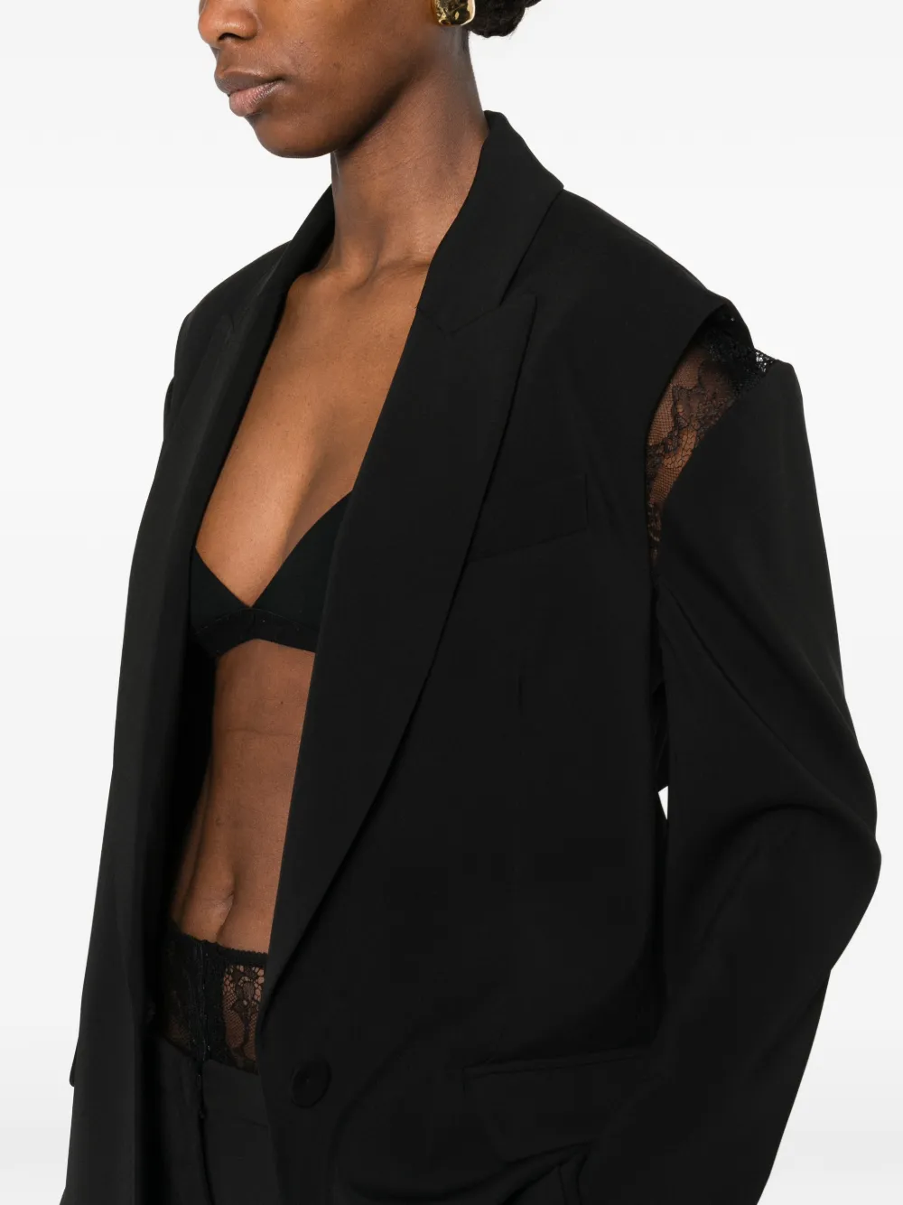Patrizia Pepe Oversized crêpe blazer Zwart