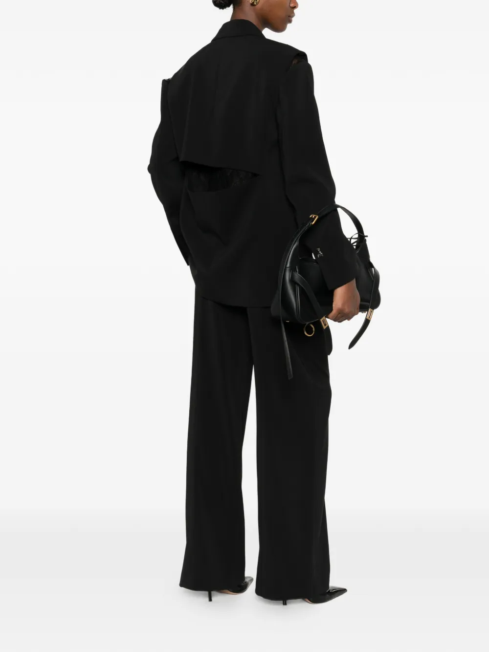  Patrizia Pepe Oversized Crepe Blazer - Black 