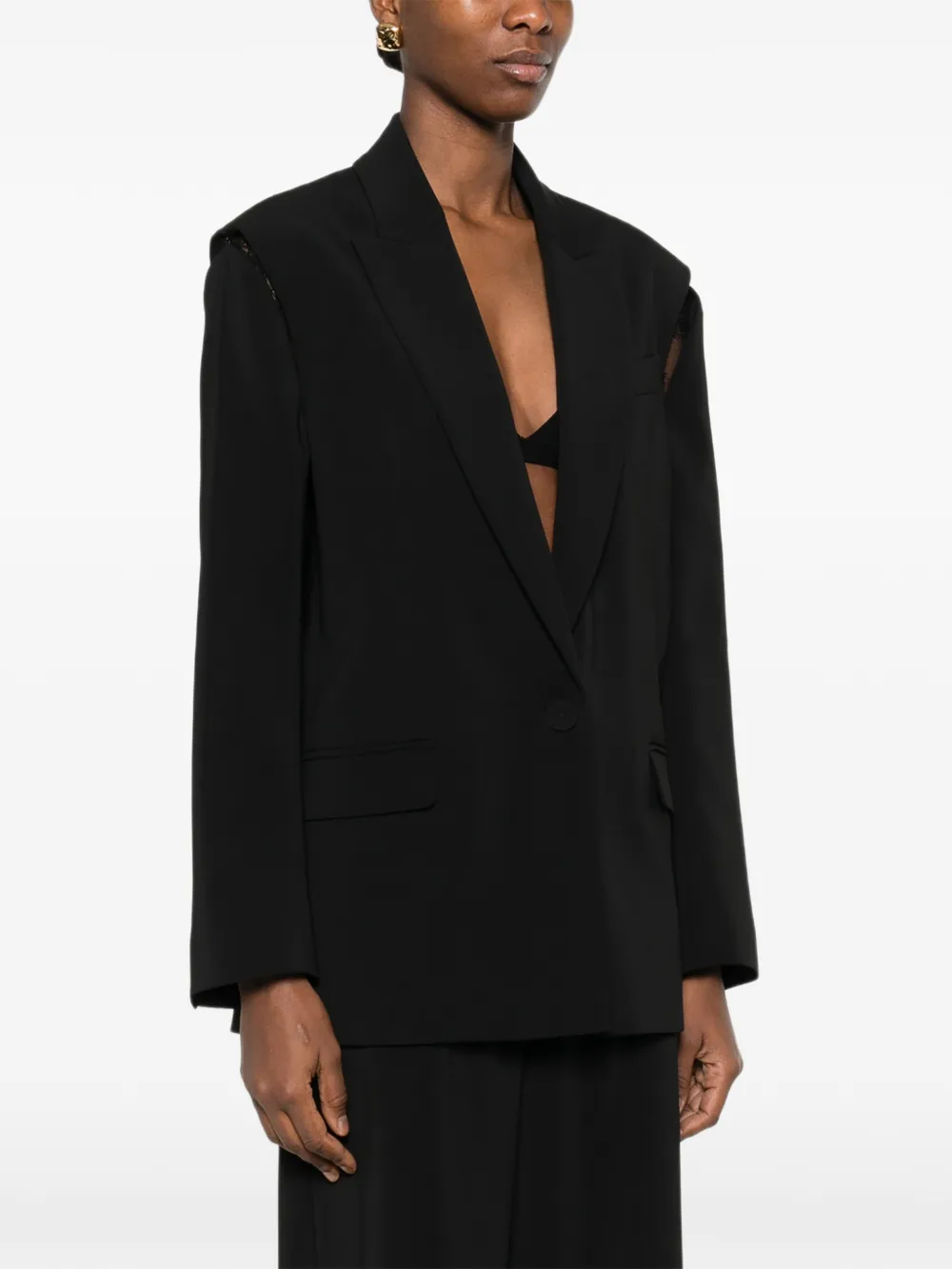 Patrizia Pepe Oversized crêpe blazer Zwart