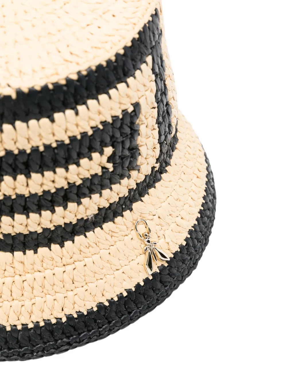  Patrizia Pepe Geometric Raffia Bucket Hat - Neutrals 