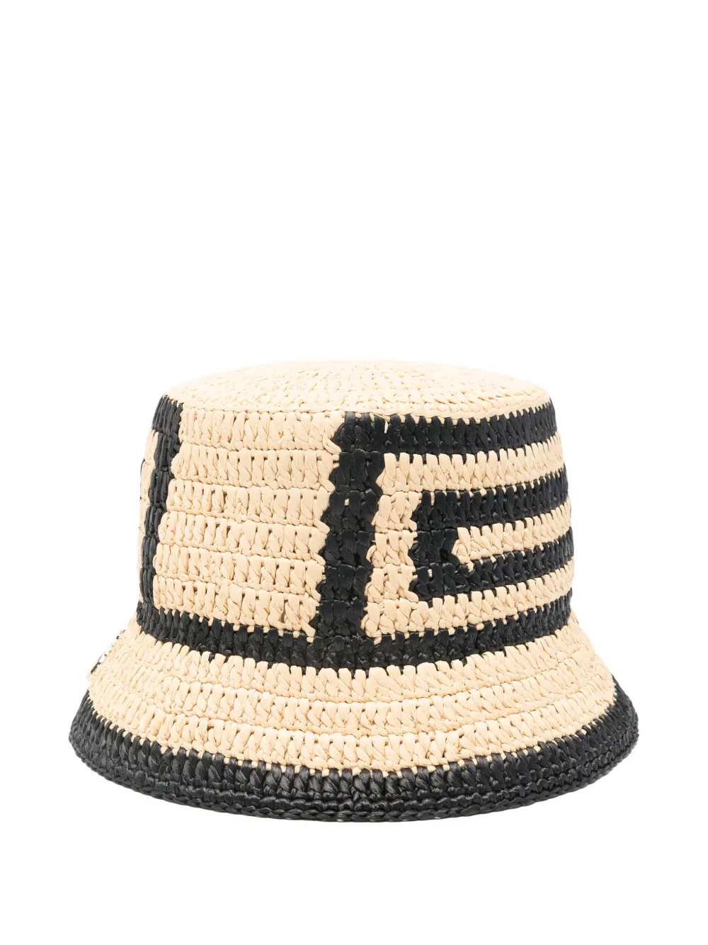 Patrizia Pepe geometric raffia bucket hat - Toni neutri