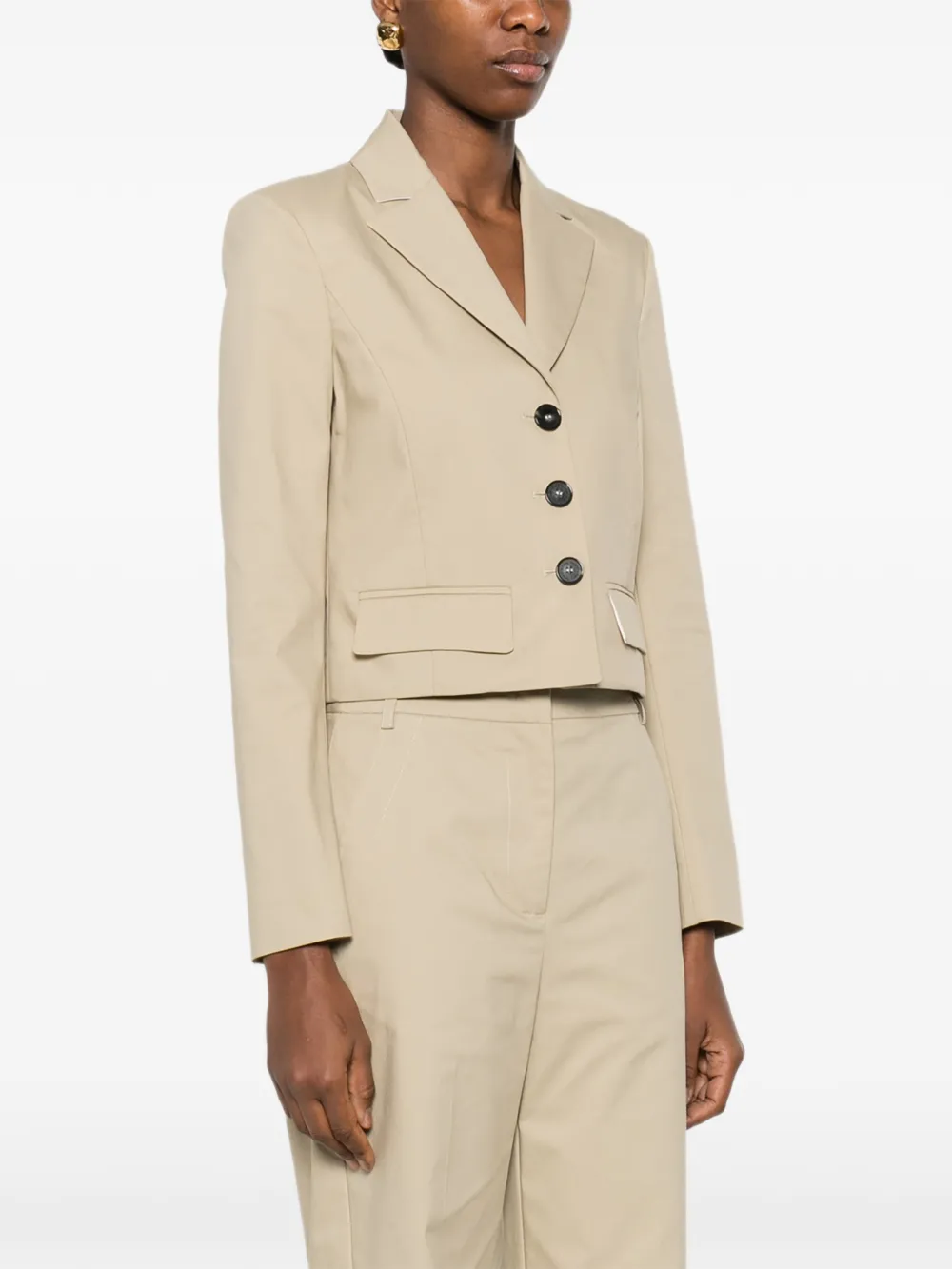  Patrizia Pepe Cropped Buttoned Blazer - Neutrals 