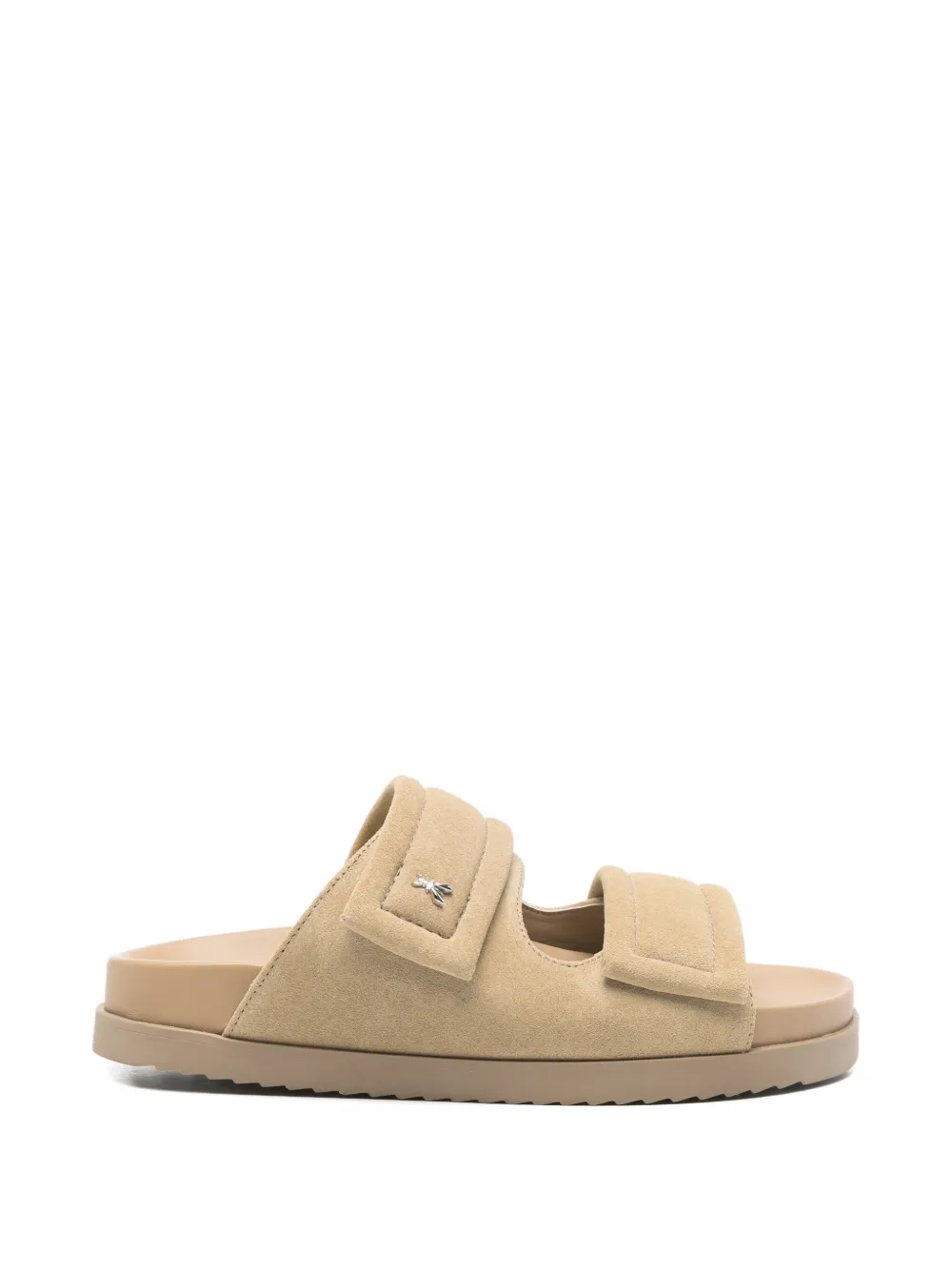 Patrizia Pepe Suède sandalen met logodetail Beige