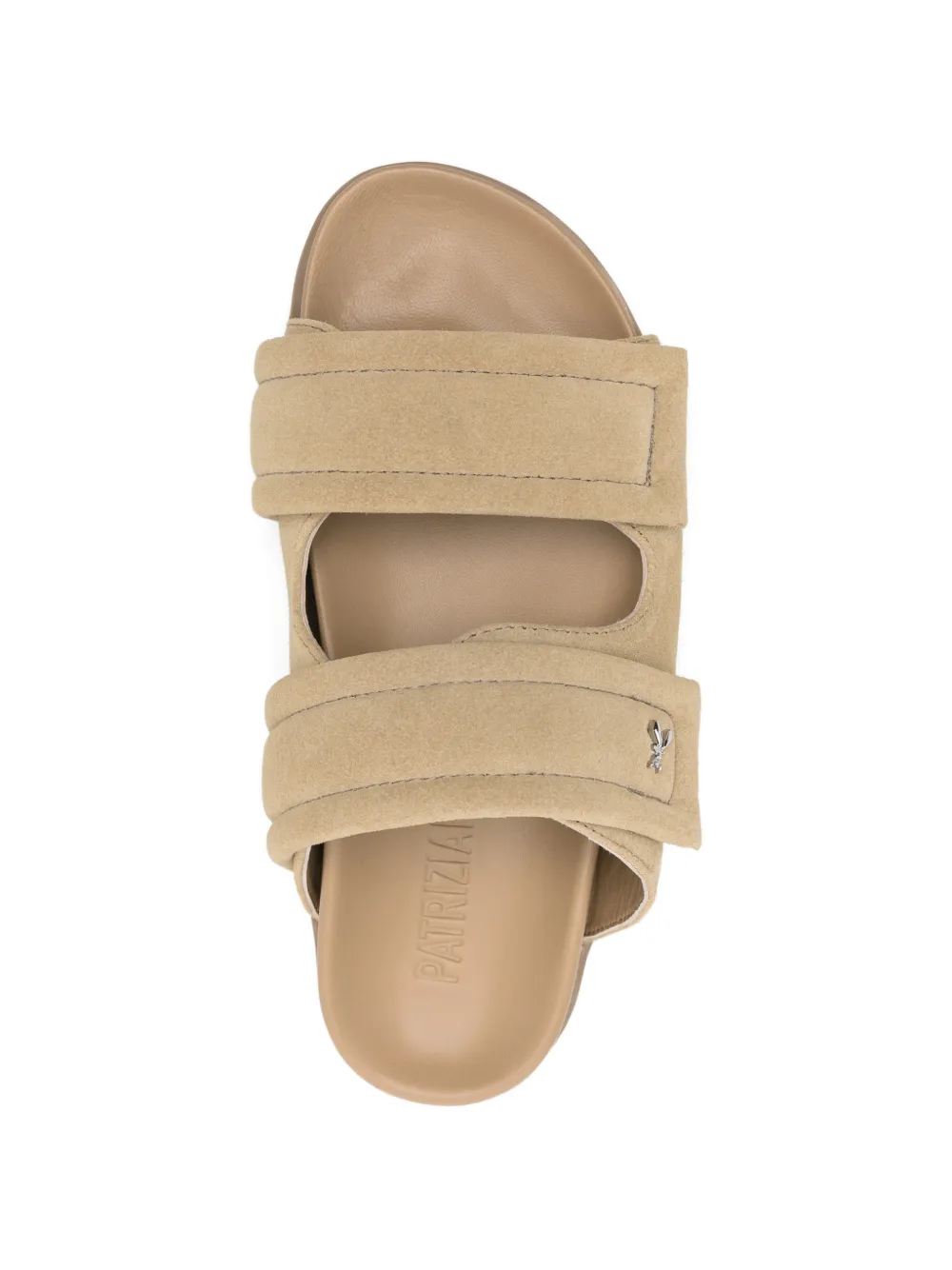 Patrizia Pepe Suède sandalen met logodetail Beige