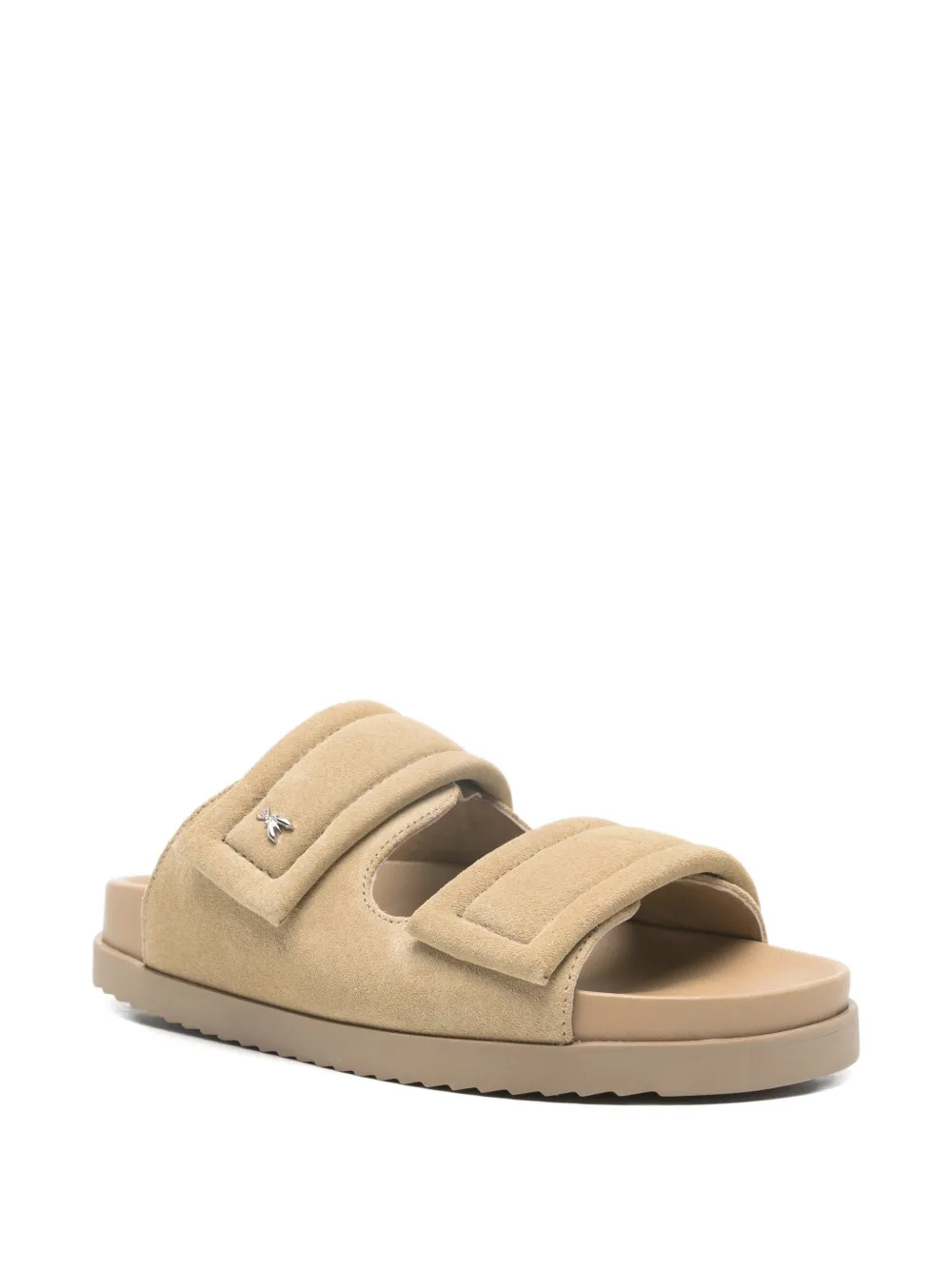 Patrizia Pepe Suède sandalen met logodetail Beige