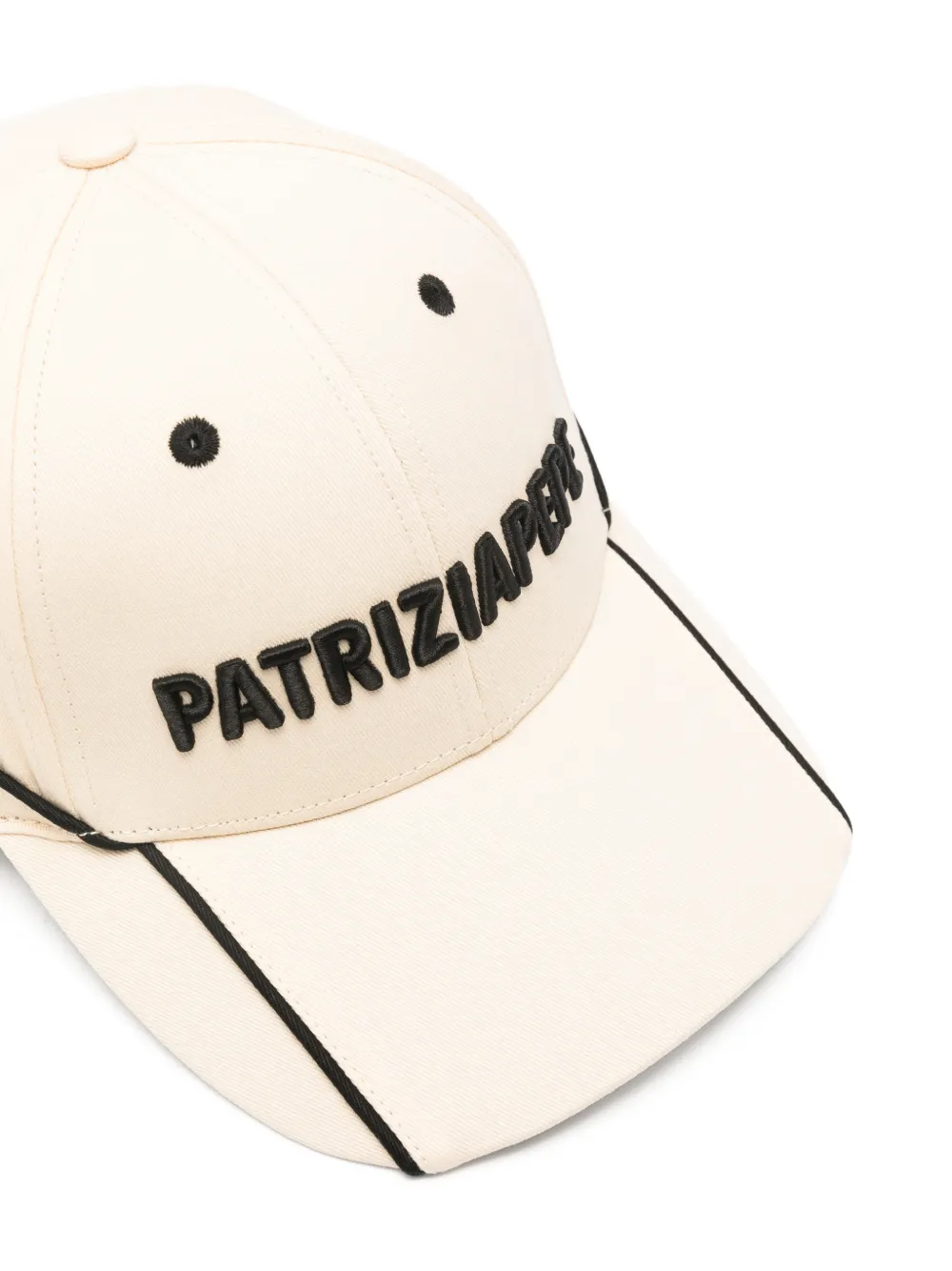 Patrizia Pepe Honkbalpet met contrasterend borduurwerk Beige