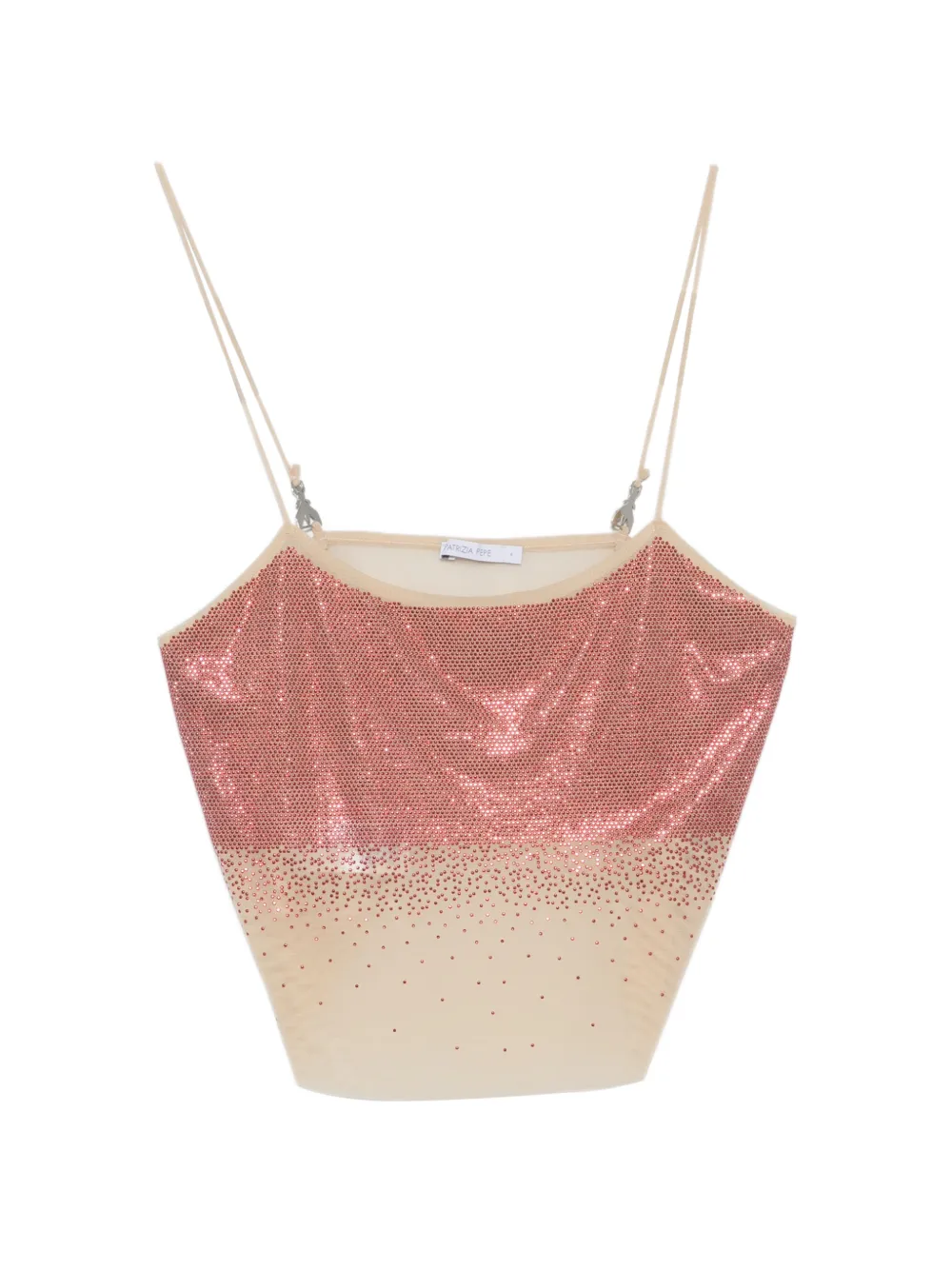 Patrizia Pepe rhinestone tulle top - Toni neutri