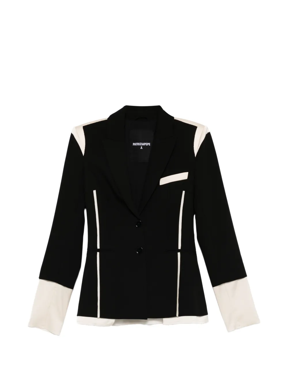 Patrizia Pepe colour block slim blazer - Nero