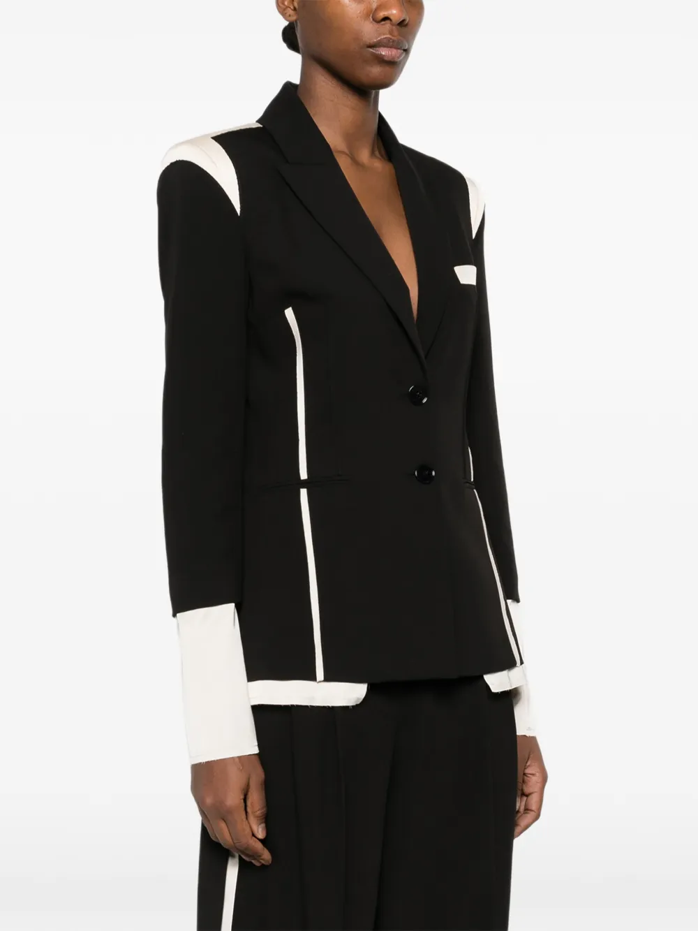 Patrizia Pepe Blazer met colourblocking Zwart