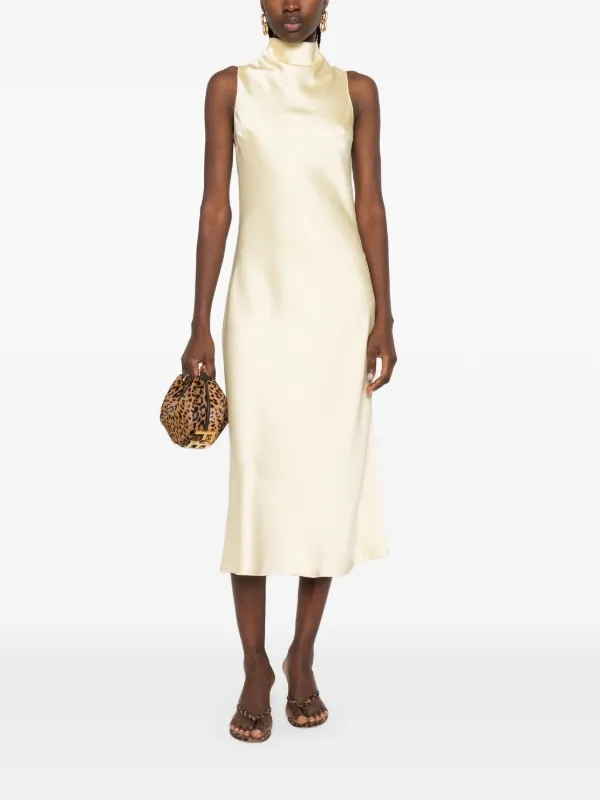 Patrizia Pepe Satin Midi Dress | Yellow | FARFETCH GE