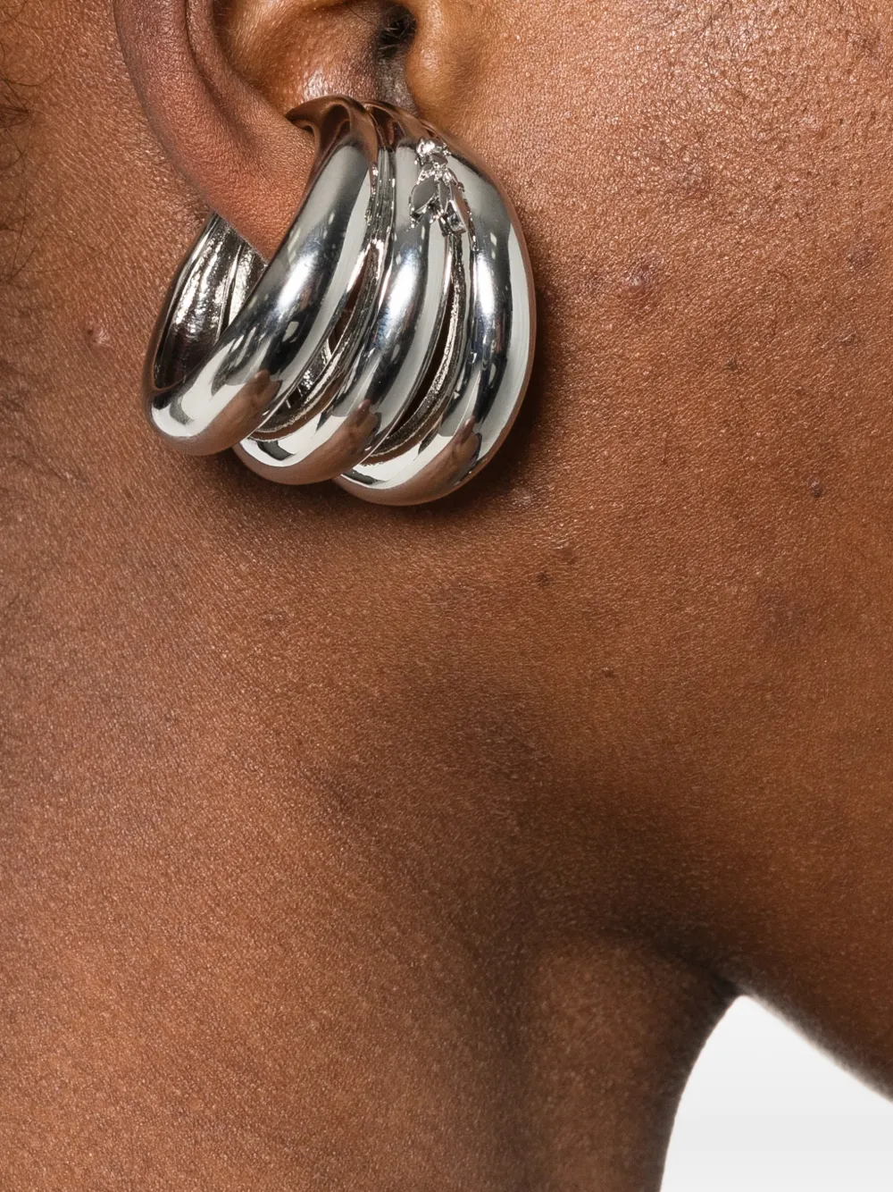  Patrizia Pepe Large Circle Ear Cuffs - Silver 