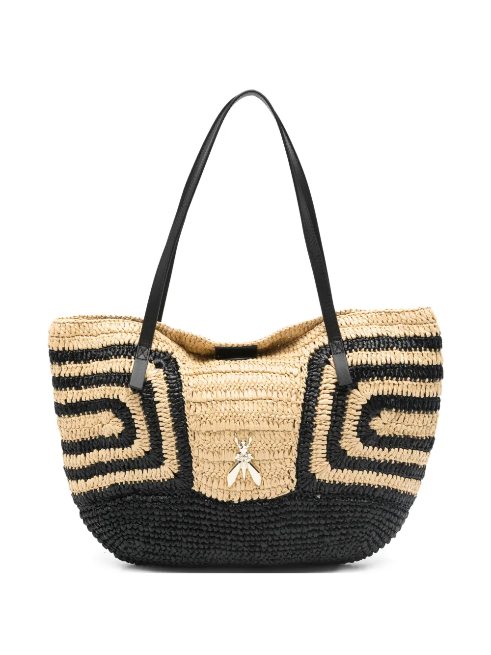 Patrizia Pepe geometric-pattern raffia beach bag - Gelb