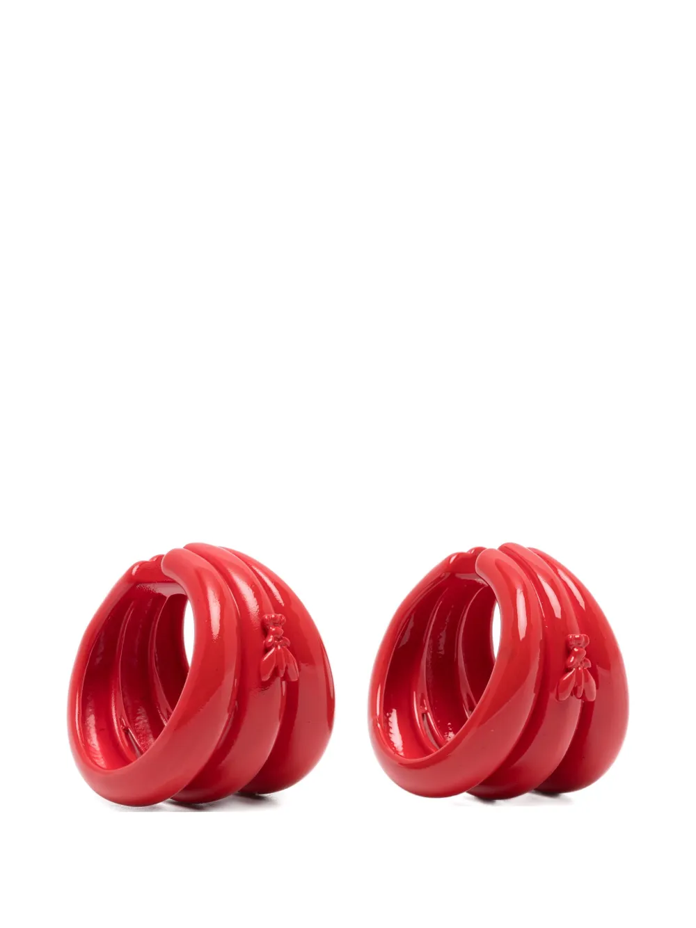 Patrizia Pepe coloured circle ear cuffs - Rosso