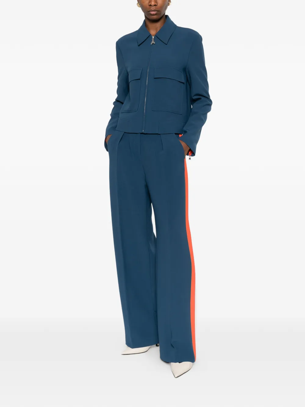  Patrizia Pepe Striped Fluid Trousers - Blue 