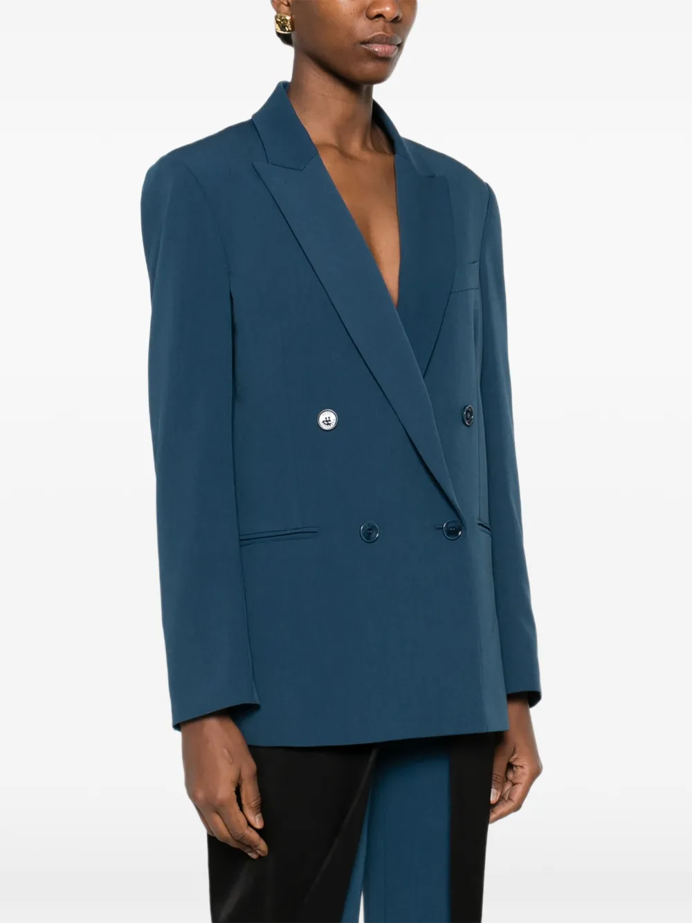  Patrizia Pepe Double-breasted Blazer - Blue 