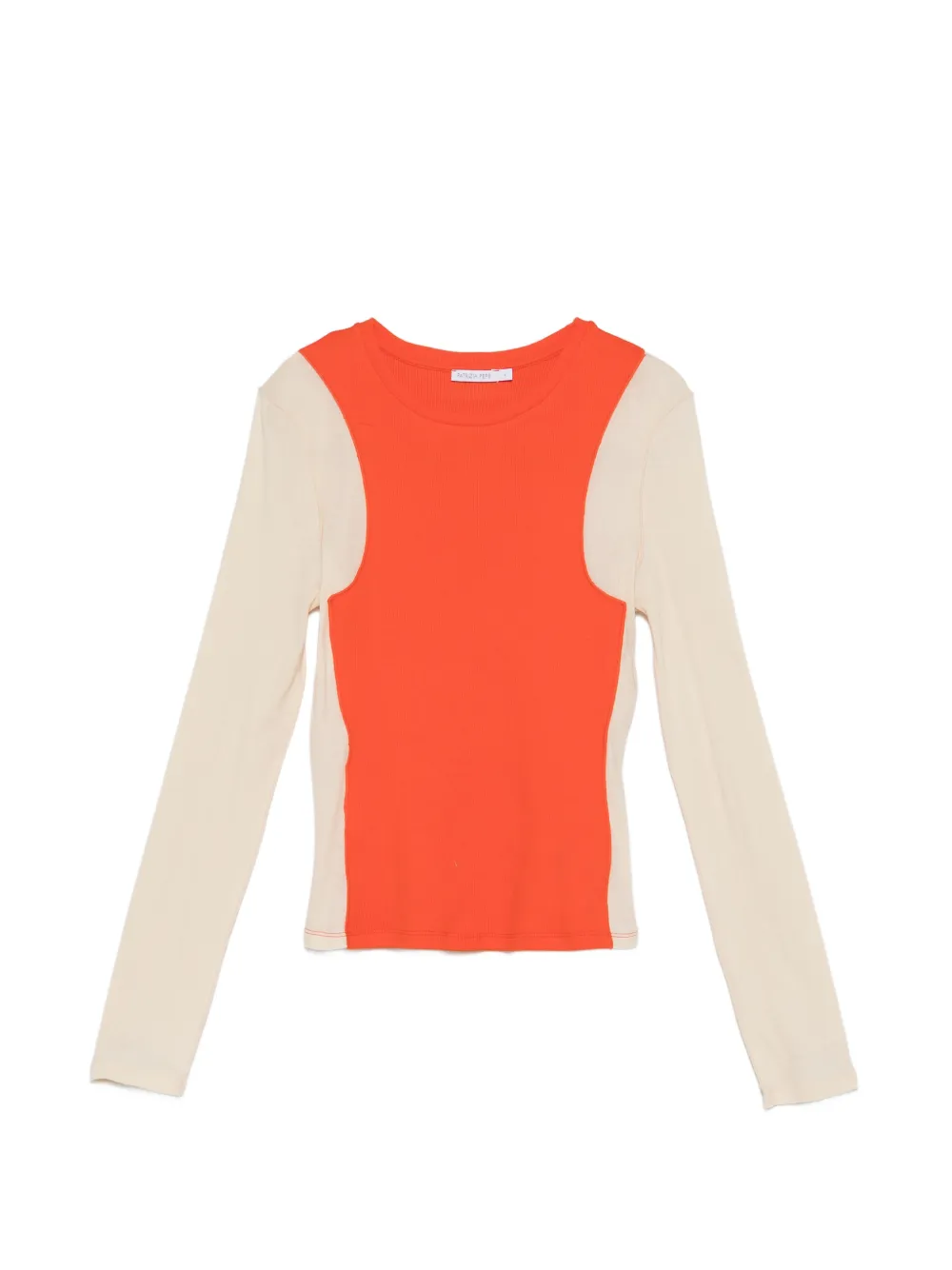 Patrizia Pepe ribbed colourblock T-shirt - Arancione