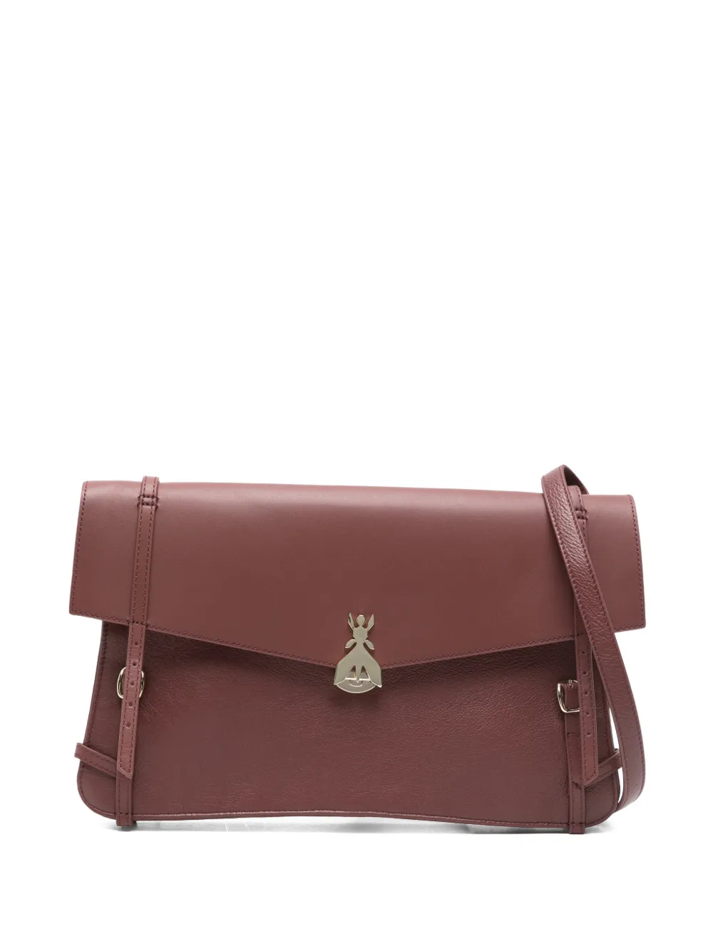 Patrizia Pepe Fly Bamby Jouer flap leather shoulder bag - Marrone