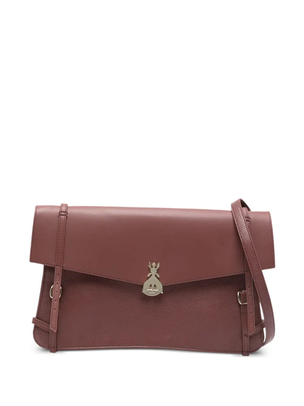 Patrizia Pepe Fly Bamby Jouer flap leather shoulder bag - Marrone