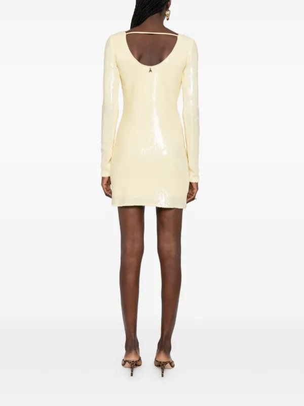 Patrizia Pepe Sequin Embellished Mini Dress - Yellow