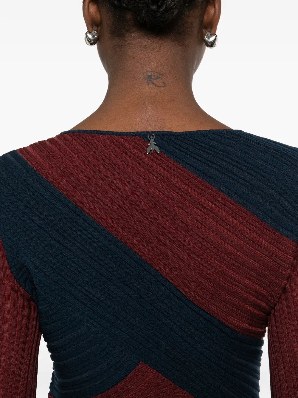 Patrizia Pepe Sculpturale gebreide midi-jurk Rood