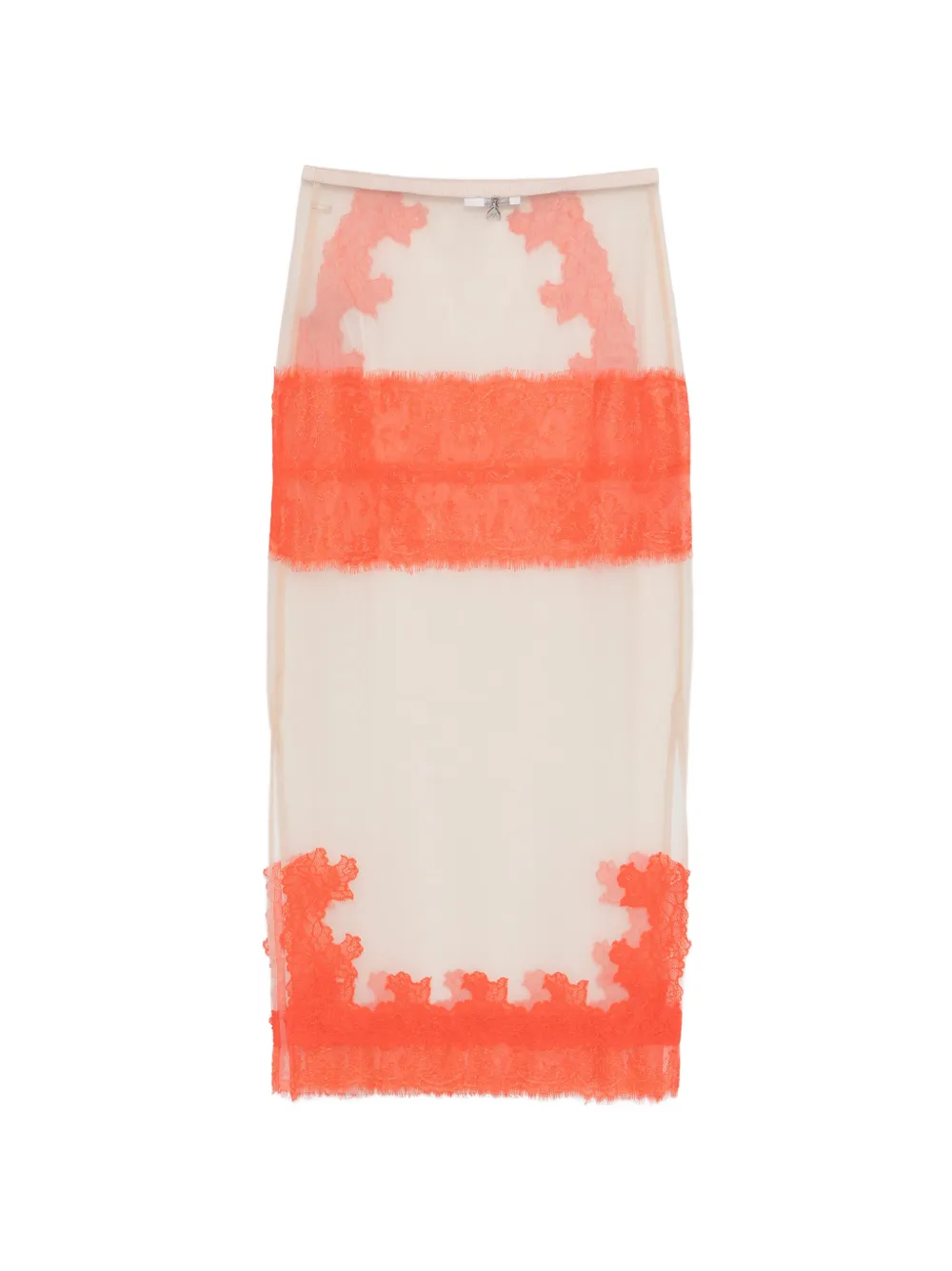  Patrizia Pepe Lace-detail Midi Skirt - Neutrals 