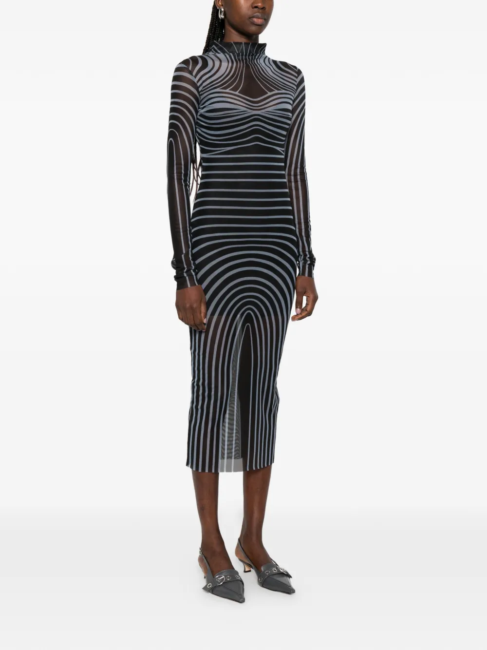 Patrizia Pepe Jurk met abstracte print Zwart